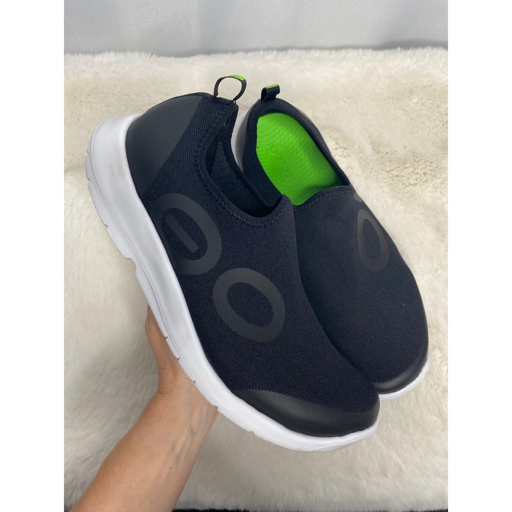 Oofos OOmg Low Mens Black White Recovery Slip‎ On Shoes M10 EU43 08012023-18